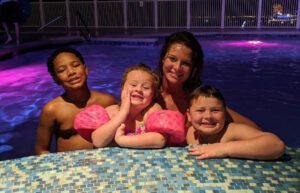 Hannah Booker with her children